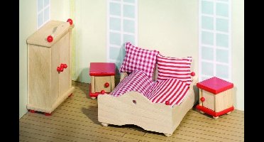 Goki Houten Poppenhuis Slaapkamer 4-delig