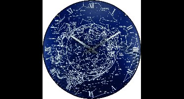 NeXtime Milky Way Dome – Wandklok – 35 cm – Bol Glas – Wit