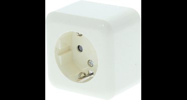 Contactdoos Opbouw 1Voudig Kindbev Randaarde - Creme