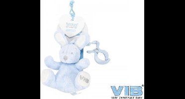 Pluche Konijn Met Trekkoord en Clip Zittend Very Important Rabbit Blauw