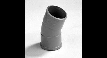Dyka Bocht 2x lijmmof 22.5° PVC keurmerk BRL52100 40mm