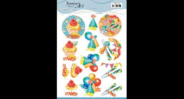 Happy Birthday 3D-Knipvel Jeanine`s Art 1 stuks