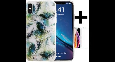 Hoesje Geschikt voor Apple iPhone XS Max silicone/TPU back cover print/iphone xs max print achterkant + gratis screenprotector (3)