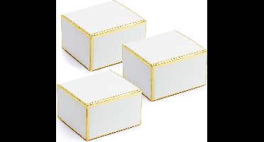 PartyDeco cadeaudoosje - Bruiloft bedankje - 20x - wit/goud - papier - 6 x 4 cm