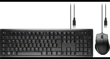 Goobay 96493 toetsenbord Inclusief muis USB QWERTZ Duits Zwart