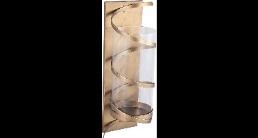 PTMD Haylie Windlicht - 15x12x41 cm - Glas - Messing