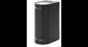 Buitenlamp rond zwart - dubbele GU10 lampvoet voor twee spots - waterdicht IP54