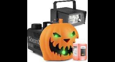 BeamZ Halloween rookmachine partyset - Met opklikbare pompoen - stroboscoop en lichteffecten