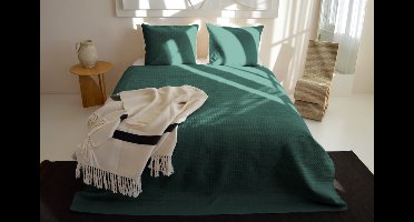 Zydante Home Bedsprei 220x240 cm – Inclusief 2 Kussenslopen 60x70 cm – 2-Persoons – Dark Green Rope