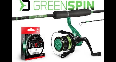 Hengelset - Delphin - Greenspin - Spinset - 2.10m - Hengel met molen inclusief lijn