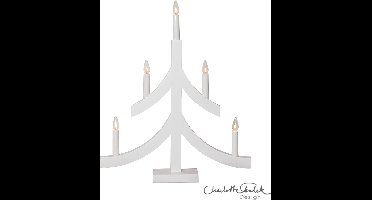 Star Trading kandelaar Pagod, wit, hout, 5-vlam, 47.5cm