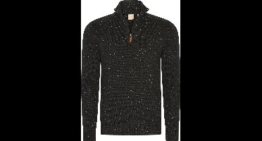 Mario Russo Skipper - Heren Trui - Half Zip - Zwart - XL