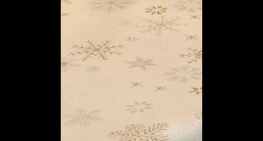 Unique Living tafellopers - 2x - goud - sneeuwvlokken - 150 x 45 cm - polyester