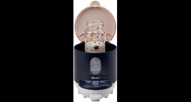 Béaba Bib'Expresso Flessenbereider en Flessenwarmer - Warm Water in 30 Seconden voor een Fles met Eén Hand - Twee Standen op 22 °C en 37 °C - Bain-Marie-Functie om Potjes Babyvoeding te Verwarmen - Afneembaar Bovendeel - Blauw