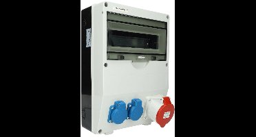 EMAT ledige kunststof wandverdeler IP44 met 1x CEE 5P 16A en 2x schuko 16A (85016000)