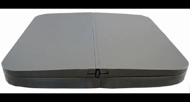 W’eau Luxe Spa Cover - 200 x 200 cm - Radius 18 cm - Universeel - Bespaar op Energiekosten - UV-Bestendig Skai Leer - Inclusief Bevestigingsclips - Grijs