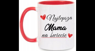 Moederdag Mok - Wit/Rood - Cadeau voor Mama