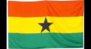 Scoby - Ghana vlag - Landenvlag - Nationale vlag - Ghana Flag - Bevestigingsringen - 90x150 cm - Multicolor