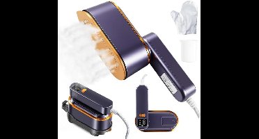 GELLDG Reisstomerij - Handheld Stomerij voor Kleding - Opvouwbare Mini Stomerij 22x9,5x12,5cm - 2000W 3 Stoomstanden LCD Display 10s Snel Opwarmen - Geschikt voor Reizen en Dagelijks Gebruik - Kunststof
