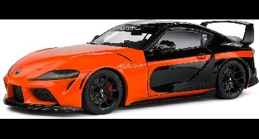 Toyota GR Supra 2024 schaal 1:18 oranje/zwart