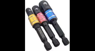 Boormachine adapterset 1/4''-3/8''-1/2''