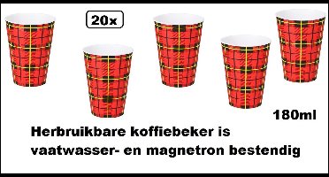 20x Herbruikbare schotse koffiebeker 180ml - vaatwasser- en magnetron bestendig - Reusable Koffie thee warme koude dranken
