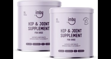 Imby "Gewrichten" Honden Supplement - 2 Potten - Collageen, MSM & Glucosamine hond - Hondensnacks - Hondenvoeding voor spieren en gewrichten - 100% Natuurlijke Hondenkoekjes - 180 Hondensnoepjes