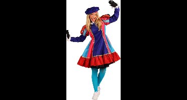 Damespiet Badalona - Blauw-rood - Maat XXL - Pieten jurk - Sinterklaas