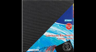 Stylex Canvas Zwart | 20 x 20 cm | Artistiek Schildersdoek | Stretched Canvas Panel