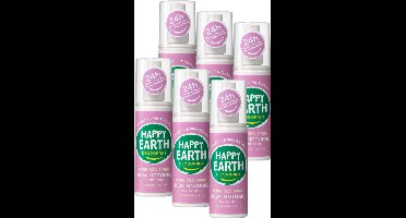 Happy Earth Deodorant Spray Lavender Ylang - 100% Natuurlijk - 24 uur Bescherming – Aluminiumvrij – Alcoholvrij - 6 x 100mL