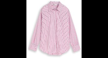 Tom Tailor Denim - Oversized overhemdblouse met streepjesmotief - Maat M - pink blue white stripe