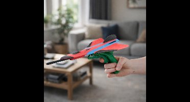 Eddy Toys Vliegtuig Launcher met Foam Vliegtuig - Vliegtuig Schieter voor Kinderen - Vliegtuig Starter Speelgoed - Vliegtuig Lanceerder voor Buiten - Foam Vliegtuigjes - 1 willekeurige set