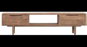 DTP Home TV stand Bliss No.1 small, 2 drawers, open rack,40x160x30 cm | TEAKWOOD top
