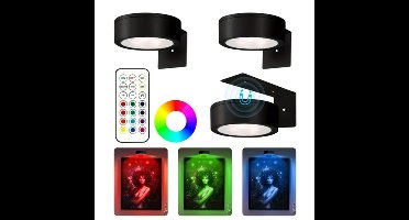 Home & Marker - Magnetische Spotlights - Oplaadbare Wandlamp - Draadloze LED Spots - Dimbaar - Met Afstandsbediening - Zwart - ARTIONIC
