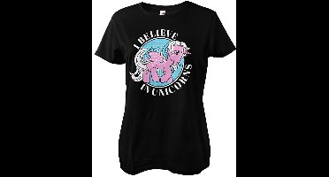 My Little Pony Dames-T-shirt 'I Believe In Unicorns' in meisjesachtige stijl