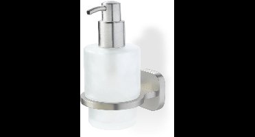 Boraboi® Stijlvolle glazen zeepdispenser met roestvrijstalen afwerking voor badkamer