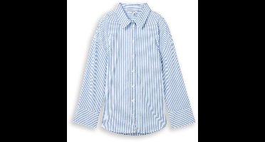 Tom Tailor Denim - Losvallend overhemd met strepen - Maat S - blue white strripe
