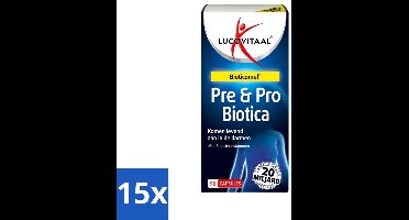 15 x Lucovitaal - Pre & biotica supplementen - Bioticomel - 20 Miljard Bacteriën - 90 Capsules - Darmgezondheid - Darmflora - biotica supplementen - Prebiotica - Spijsvertering