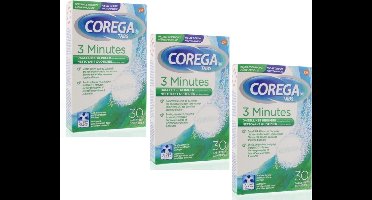 Corega Tabs 3 Minuten - Reinigingstabletten Voor De Tandprothese - 3 x 30 Tabletten Voordeelverpakking