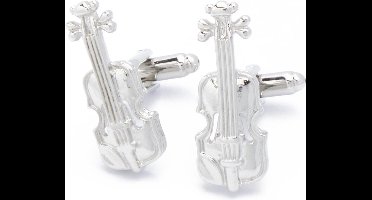 Manchetknopen - Viool Muziekinstrument Zilver