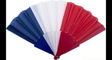 Funny Fashion Waaier Franse vlag - Landen thema waaiers - rood/wit/blauw - Frankrijk