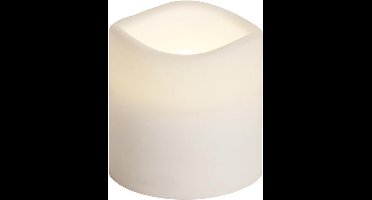 Star Trading Kaars Paul, zuilkaars, wit, LED, timer, warm wit, voor buiten, 7,5 cm