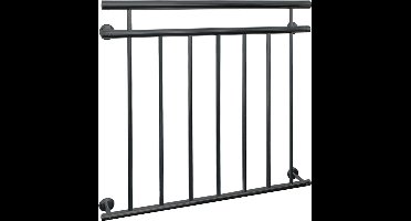 Franse balkonbalustrade 100x90 cm antraciet met 7 vulstaven van gepoedercoat staal