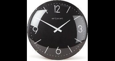 NeXtime Basic Dome – Wandklok – 35 cm – Bol Glas – Zwart