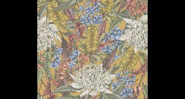 KLEURRIJKE BLOEMEN BEHANG | Floraal - Geel Groen Blauw Rood - LivingWalls Drawn Into Nature