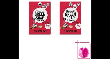 2 x Marcel's Green Soap - Shampoobar - Argan & Oudh - Versterkt & verzorgt - 90 gr - Bulkverpakking - Shampoobar - Douchemop - Natuurlijke haarverzorging