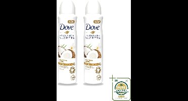 2 x Dove – Deodorant Spray – Restoring Ritual Cocos & Jasmijn – 150 ml - Wasstrips - Deodorant Spray - Kokos En Jasmijn - Alcoholvrije Deodorant - Huidverzorging - Okselverzorging