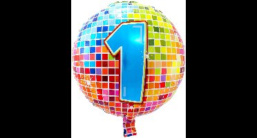 Folieballon 1 Jaar Birthday Blocks - 43cm