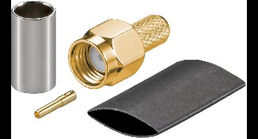 Goobay RP-SMA krimpconnector, voor coaxkabel RG-58, krimpmontage, vergulde contacten