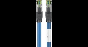 Goobay RJ45 patchkabel CAT 6A 500 MHz blauw met CAT 8.1 S/FTP-ruwe kabel, 40 Gbit/s, voor 8K bij 60 Hz en PlayStation 5